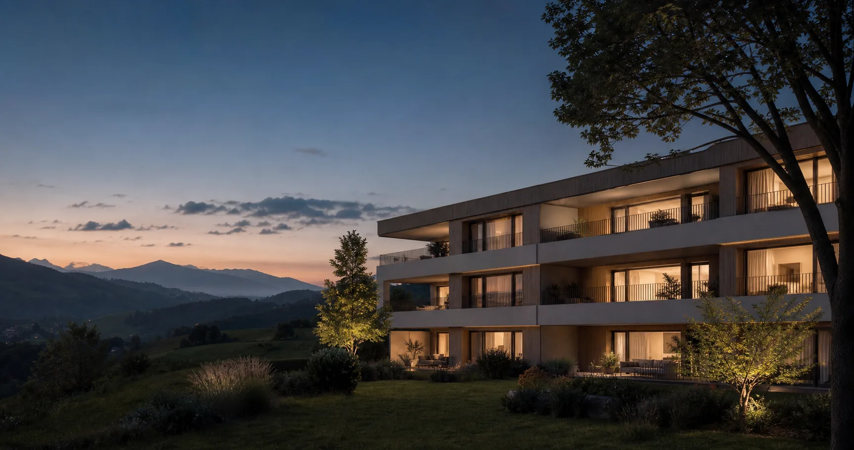 Résidence contemporaine dans le paysage fribourgeois