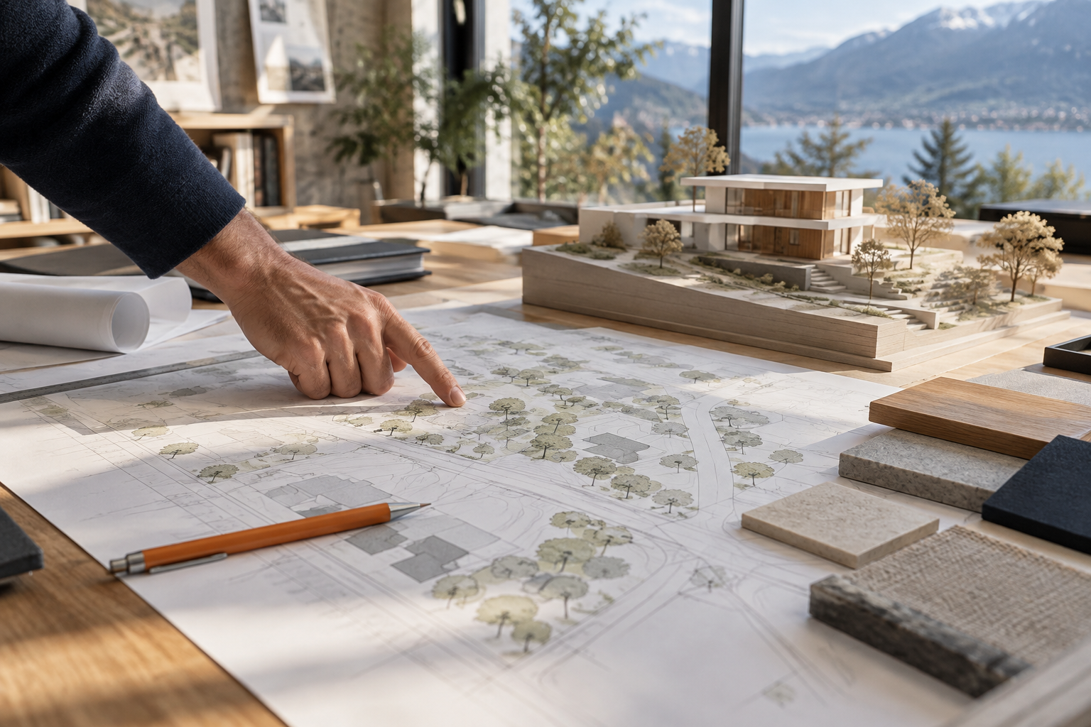 Étude d’un plan architectural et d’une maquette résidentielle